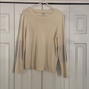 Faux leather elbow j crew sweater